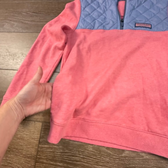 Vieyard Vines Quilted Kids Quilted Shep Shirt, Salmon Gray Pullover L 16 Classic - Picture 8 of 14